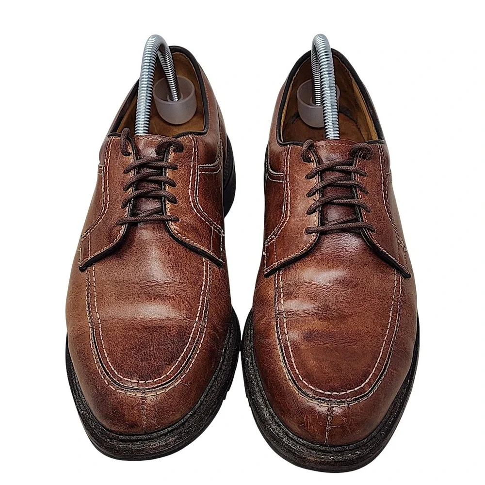 Allen Edmonds Wilbert 10 D Mens Brown Leather Split Toe Derby Shoes 1951 3502